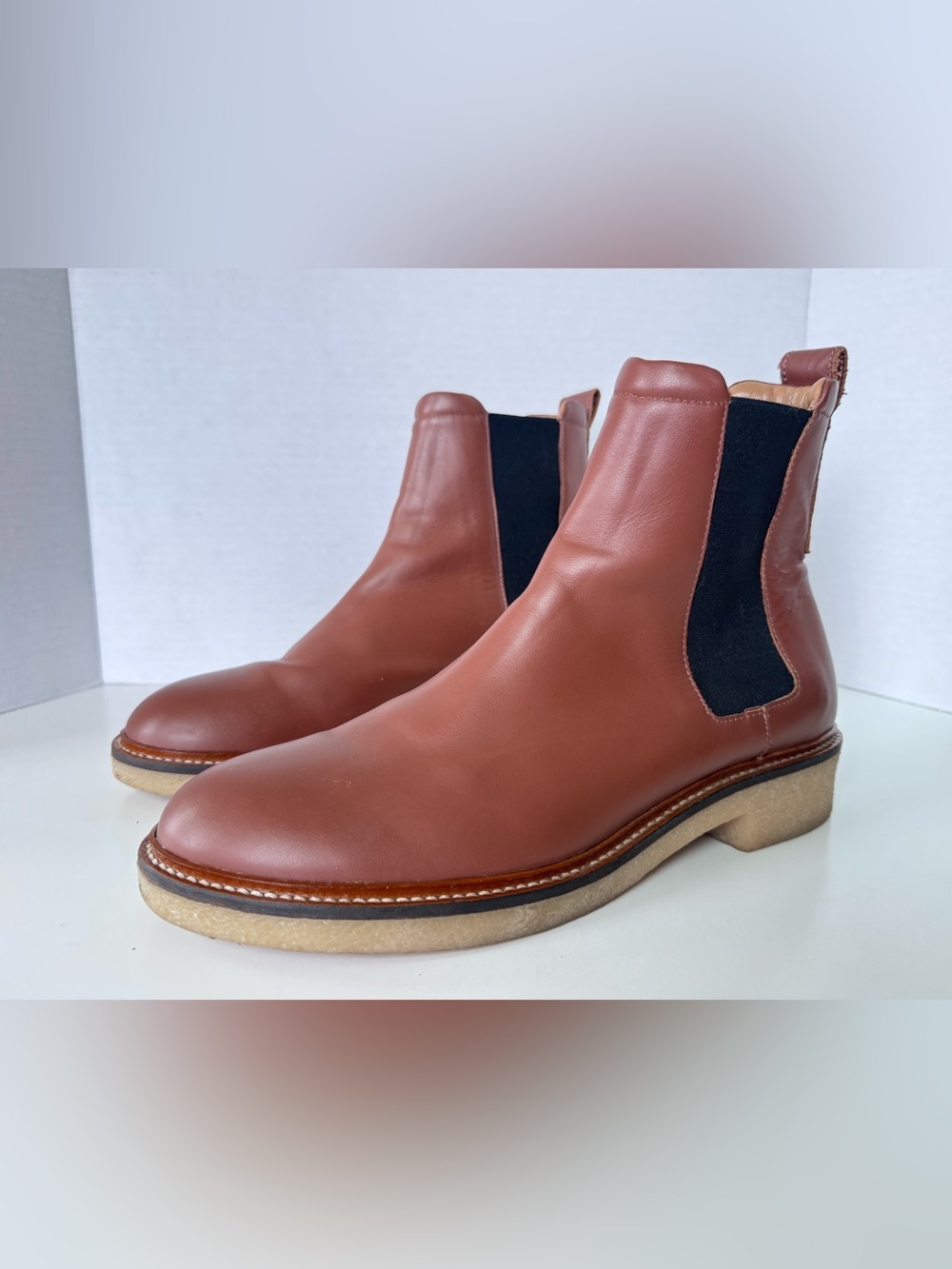 Everlane The Chelsea Boot Leather Tobacco Brown Women’s Size 9.5 - Picture 4 of 12